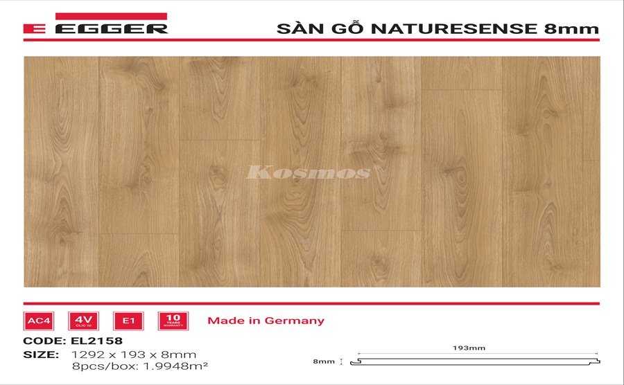 Sàn Gỗ Egger Naturesese Aqua 8mmm - EL2158