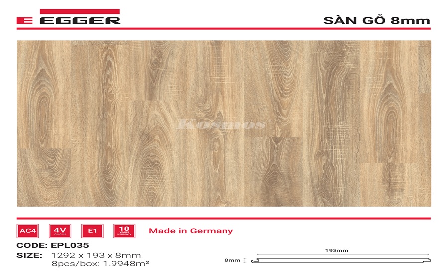 Sàn Gỗ Egger 8mm - EPL035