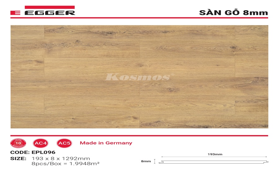 Sàn Gỗ Egger 8mm - EPL096