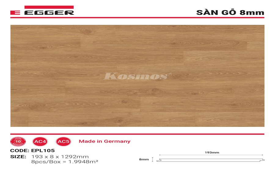 Sàn Gỗ Egger 8mm - EPL105