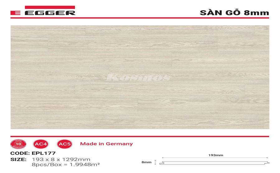 Sàn Gỗ Egger 8mm - EPL177