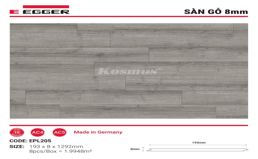 Sàn Gỗ Egger 8mm - EPL205