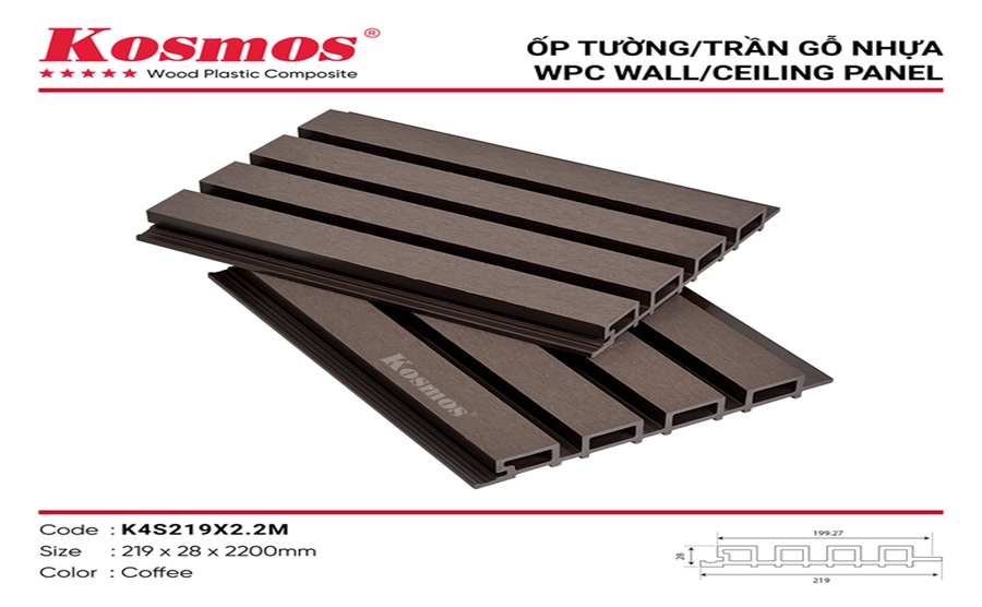 Tấm ốp lam sóng ngoài trời Kosmos 26mm Coffee