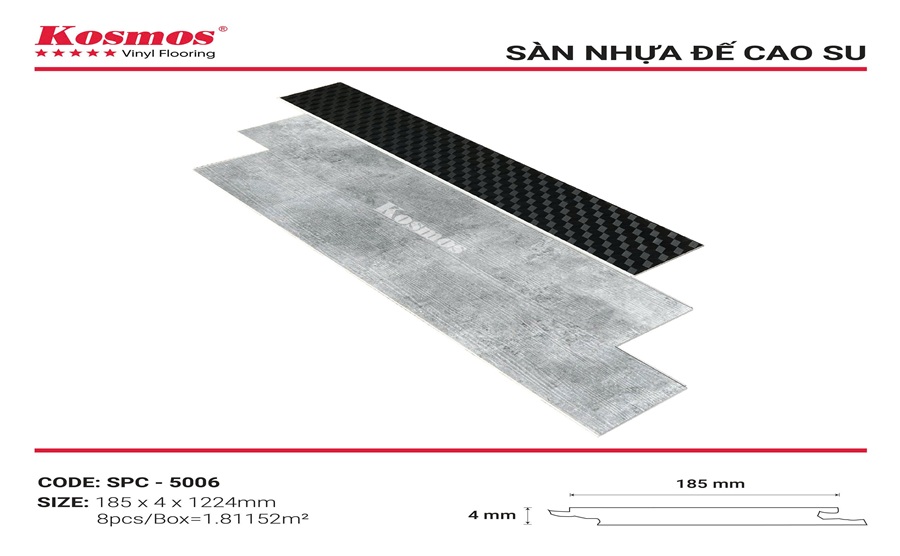 Sàn nhựa hèm khóa Kosmos 4mm SPC -5006