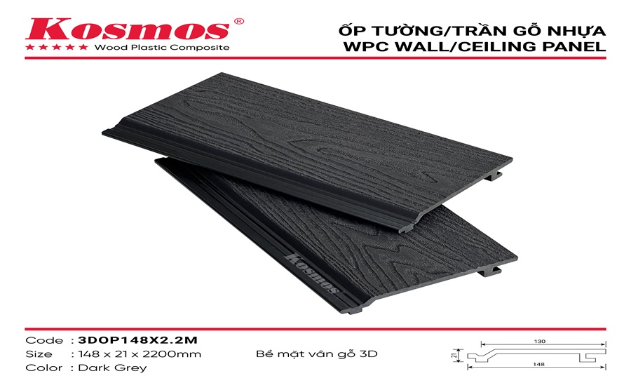 Tấm ốp một sóng ngoài trời Kosmos 21mm Dark Grey