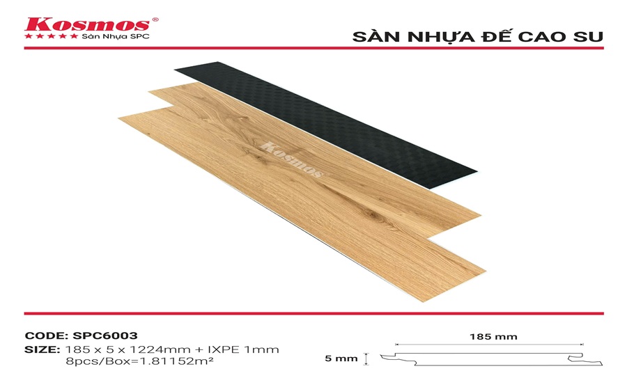Sàn nhựa hèm khóa Kosmos 5mm SPC - 6003